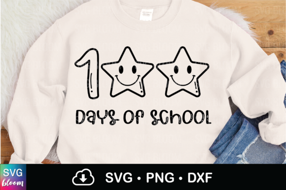 100 Days of School Retro SVG, PNG, DXF