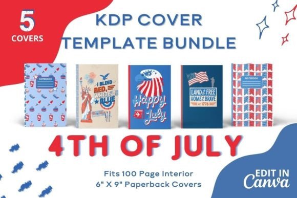 4th of July Notebook Case: How Patriotic KDP Cover Templates Simplify Low-Content Publishing