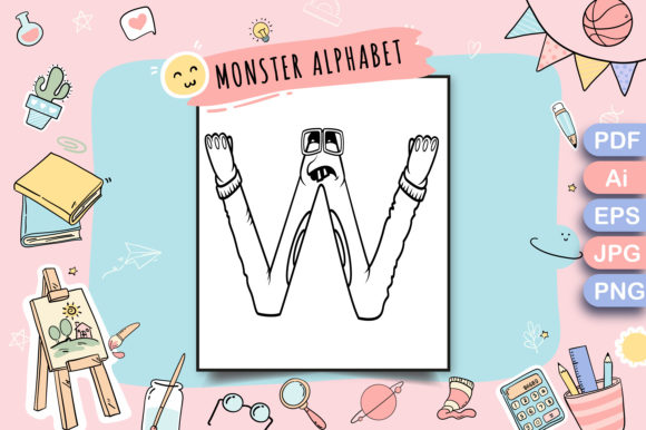Monster Alphabet Coloring Page Letter W: A Strategic Tool for Learning and Creativity